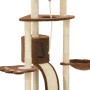 Cat Tree With Sisal Scratching Posts Brown 145 Cm thumbnail 4