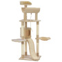 Cat Tree With Sisal Scratching Posts Beige 145 Cm thumbnail 1