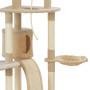 Cat Tree With Sisal Scratching Posts Beige 145 Cm thumbnail 4