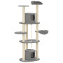 Cat Tree With Sisal Scratching Posts Grey 160 Cm thumbnail 1