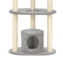 Cat Tree With Sisal Scratching Posts Grey 160 Cm thumbnail 6