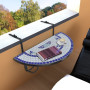 Hanging Balcony Table Blue And White Mosaic thumbnail 2