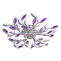 Purple&white Ceiling Lamp Acrylic Crystal Leaf Arms For 5 E14 Bulbs thumbnail 2