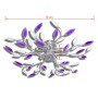 Purple&white Ceiling Lamp Acrylic Crystal Leaf Arms For 5 E14 Bulbs thumbnail 4