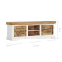 Tv Cabinet Solid Mango Wood Brown and white thumbnail 7