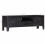Tv Cabinet Black 118x30x40 Cm Solid Mango Wood thumbnail 8