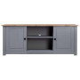 Tv Cabinet Grey 120x40x50 Cm Solid Pine Wood Panama Range thumbnail 4