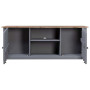 Tv Cabinet Grey 120x40x50 Cm Solid Pine Wood Panama Range thumbnail 5