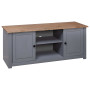 Tv Cabinet Grey 120x40x50 Cm Solid Pine Wood Panama Range thumbnail 6