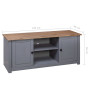 Tv Cabinet Grey 120x40x50 Cm Solid Pine Wood Panama Range thumbnail 9