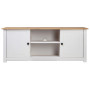 Tv Cabinet White 120x40x50 Cm Solid Pine Wood Panama Range thumbnail 4