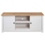 Tv Cabinet White 120x40x50 Cm Solid Pine Wood Panama Range thumbnail 7