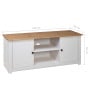 Tv Cabinet White 120x40x50 Cm Solid Pine Wood Panama Range thumbnail 9