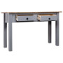Console Table Grey 110x40x72 Cm Solid Pine Wood Panama Range thumbnail 3