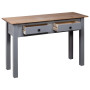 Console Table Grey 110x40x72 Cm Solid Pine Wood Panama Range thumbnail 6