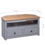 Corner Tv Cabinet Grey 93x49x49 Cm Solid Pine Panama Range thumbnail 9