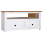 Corner Tv Cabinet White 93x49x49 Cm Solid Pine Panama Range thumbnail 1
