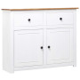 Sideboard White 93x40x80 Cm Solid Pinewood thumbnail 1