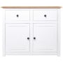 Sideboard White 93x40x80 Cm Solid Pinewood thumbnail 4
