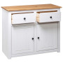 Sideboard White 93x40x80 Cm Solid Pinewood thumbnail 8