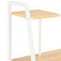 Desk With Shelving Unit White And Oak 102x50x117 Cm thumbnail 5