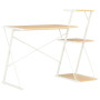 Desk With Shelf White And Oak 116x50x93 Cm thumbnail 1