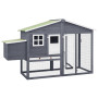 Chicken Coop With Nest Box Grey And White Solid Fir Wood thumbnail 1