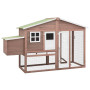 Chicken Coop With Nest Box Mocha And White Solid Fir Wood thumbnail 1