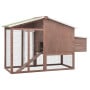 Chicken Coop With Nest Box Mocha And White Solid Fir Wood thumbnail 5