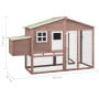 Chicken Coop With Nest Box Mocha And White Solid Fir Wood thumbnail 9