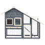 Rabbit Hutch Grey And White 140x63x120 Cm Solid Firwood thumbnail 3