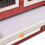 Rabbit Hutch Red And White 140x63x120 Cm Solid Firwood thumbnail 9