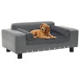Dog Sofa Grey 81x43x31 Cm Plush And Faux Leather thumbnail 1