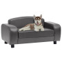 Dog Sofa Grey 80x50x40 Cm Faux Leather thumbnail 1