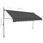 Manual Retractable Awning With Led 350 Cm Anthracite thumbnail 8