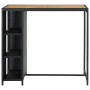 Bar Table With Storage Rack Black 120x60x110 Cm Poly Rattan thumbnail 3