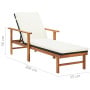 Sun Lounger With Cushion Poly Rattan And Solid Acacia Wood thumbnail 7