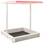 Sandbox With Adjustable Roof Fir Wood White And Red Uv50 thumbnail 1