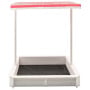 Sandbox With Adjustable Roof Fir Wood White And Red Uv50 thumbnail 4