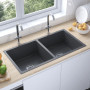148773  Handmade Kitchen Sink Black Stainless Steel thumbnail 1
