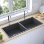148775  Handmade Kitchen Sink Black Stainless Steel thumbnail 1