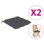 Chair Cushions 2 Pcs Anthracite 40x40x7 Cm Fabric thumbnail 1