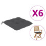 Chair Cushions 6 Pcs Anthracite 40x40x7 Cm Fabric thumbnail 1