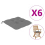 Chair Cushions 6 Pcs Grey 40x40x7 Cm Fabric thumbnail 1