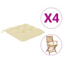 Chair Cushions 4 Pcs Cream White 40x40x7 Cm Fabric thumbnail 1