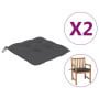Chair Cushions 2 Pcs Anthracite 50x50x7 Cm Fabric thumbnail 1