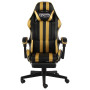 Racing Chair With Footrest Black And Gold Faux Leather thumbnail 2