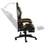 Racing Chair With Footrest Black And Gold Faux Leather thumbnail 3