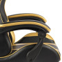 Racing Chair With Footrest Black And Gold Faux Leather thumbnail 5