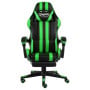 Racing Chair With Footrest Black And Green Faux Leather thumbnail 2